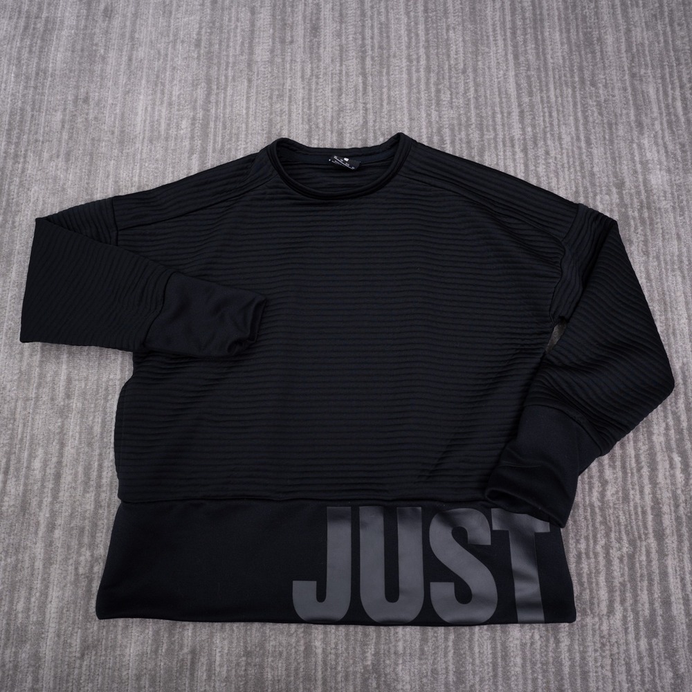 Nike Sweatshirt Womens XS Black Good Dri-FIT Ribbed Just Do It Graphic